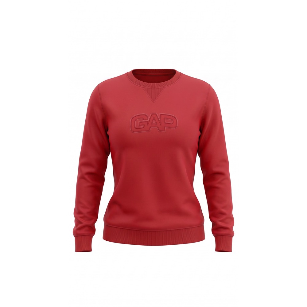 Gap Vintage Red Embroidered Logo Crewneck Sweatshirt Womens Large Ribbed